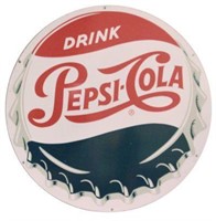 Porcelain Pepsi Bottle Cap Sign