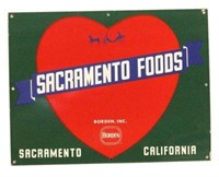 Porcelain Sacramento Foods Sign