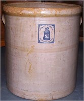 20 GALLON MONMOUTH CROCK WITH FINISH LOSS AND