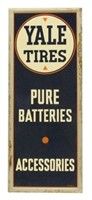 Tin Self Framed Yale Tires Pure Batteries Sign