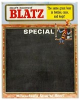 Tin Blatz Beer Chalkboard Menu Sign