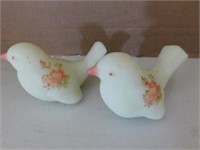 2 Hand-Painted Fenton Birds