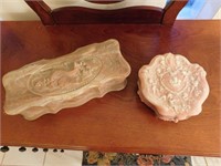 2 Piece Dresser Set-Genuine Incolay Stone