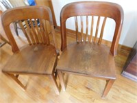 2 Solid Wood Office Chairs