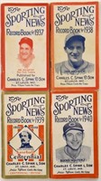 (4) The Sporting News Record Books 1937-38-39-40