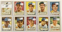 Ten Different 1952 Topps Baseball Cards