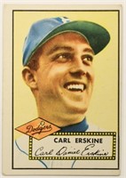 1952 Topps Carl Erskine Baseball Card #250