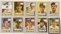 Ten Different 1952 Topps Baseball Cards