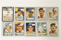 Ten Different 1952 Topps Baseball Cards