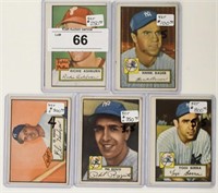 Five Different 1952 Topps Baseball Star Cards