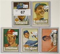 Five Different 1952 Topps Baseball Star Cards