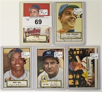 Five Different 1952 Topps Baseball Star Cards