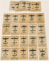 Lot Of 29 1940's WWII Pep Cereal Warplane Cards