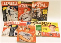 Lot Of Ten Mixed 1950's Baseball Magazines