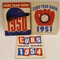 (3) 1950-51-54 Cubs Year Books