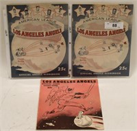 Lot Of 3 1960's Los Angeles Angels Scorecards