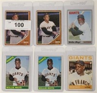 (6) 1960's & 70 Topps Willie Mays Baseball Cards