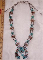 SQUASH BLOSSOM NECKLACE SIGNED BY ZUNI -