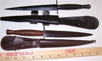 LOT OF TWO DIRK TYPE KNIVES WITH SHEATHS