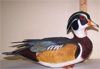 BEAUTIFUL CARVED WOOD DUCK BY AL BUTLER - WASECA,
