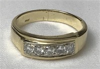 14K Gold & Diamond Mens Ring