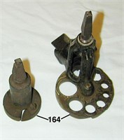Pair of hollow augers