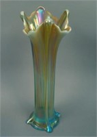 10 ¾” Tall N Four Pillar Swung Vase – Aqua Opal.