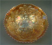 7 ½” Fenton Peacock at the Urn Deep Round Flared