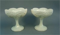 (2) N’wood Beaded Circle Stemmed Jelly Compotes –