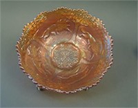 6” Fenton Lions Round Flared Bowl – Dk. Mari.