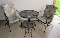 4-pc. Patio set: 29" round table, two chairs and