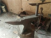 Large Anvil with attachment and tongs