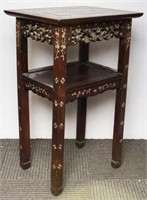 Chinese Mother-of-Pearl Inlaid Hardwood Stand