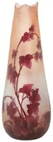 17 in. Legras Rubis Pattern Cameo Glass Vase