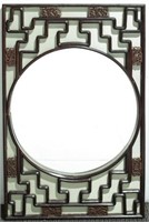 Chinese Carved Wood Mirrored Screen Shutter