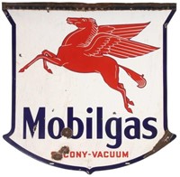 Double Sided Mobilgas Pegasus Porcelain Sign