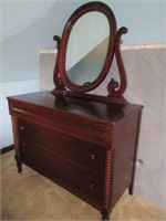Mahogany antique dresser with mirror