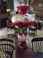 Hand Painted Parlor Lamp In Fall Hues