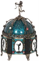 Silver and Enamel Decorated Jewelry Box