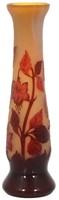 Galle Cameo Glass Fuchsia Pattern Vase