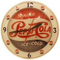 Pepsi Cola Bubble Front Advertising Clock