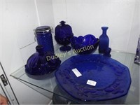 Cobalt Cheese Dish, Canister, Bowl, Chop Plate