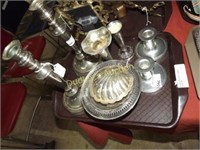 Silverplate, Bud Vases, Compote, Candlesticks
