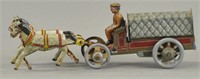 TWO HORSE COVERED DRAY WAGON PENNY TOY