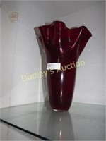 Ruby Art Glass 14" Vase