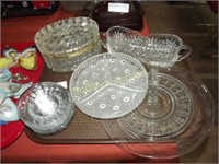 Crystal Dishes, Covered Box, Spoon Holder, Divided