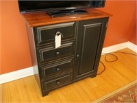 33" Pine four-drawer one-door chest/cabinet