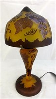 Exceptional Reproduction Cameo Glass Galle Lamp