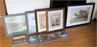 Lot, assorted framed prints and photographs,