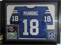 Peyton Manning Signed Jersey in Frame